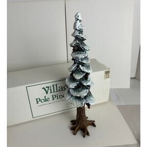 Dept. 56 Christmas Tree Village Pole Pine cold Cast Porcelain Box 10.5" Tall